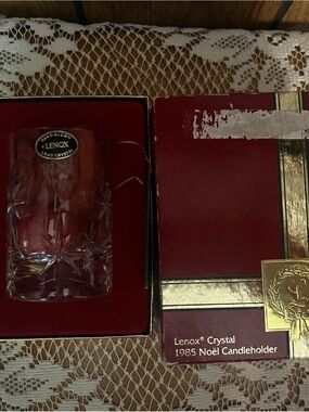 Lenox Red and Clear Crystal Noël Candleholder